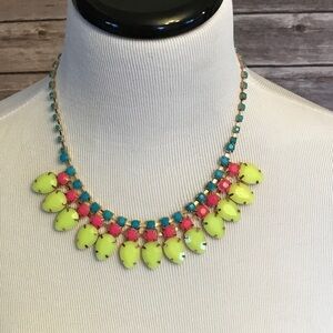 Multi-colored bib statement necklace